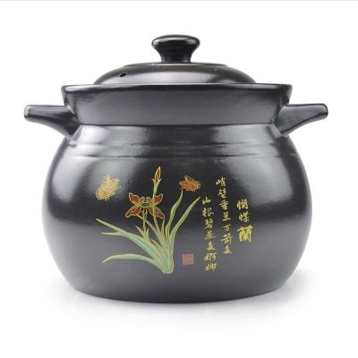 China Sustainable Ceramic Stew Pot Soup Ceramic High Temperature Fire Gas Fired Soup Pot Vintage Ceramic Casserole With Lid for sale