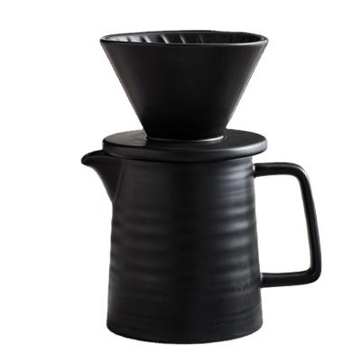 China Sustainable Wholesale Porcelain V60 Drip Filter Cup Pour Over Ceramic Coffee Dripper Set for sale