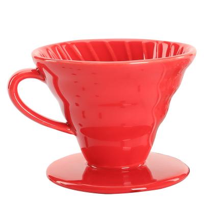 China WITH LID Hot Sale Coffee Manual Filter Cup V60 Accessories Ceramic Drip Device For Home Office for sale