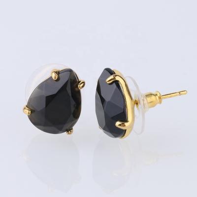 China Fashion Environmental Friendly Women Cut Water Droplets Ear Ring Show Temperament Crystal Natural Faceted Stone Earrings for sale