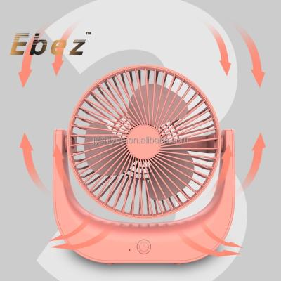 China Hotel Macaron Colors Desktop Rotary Rechargeable Fan Electric USB Hot Sale Product for sale