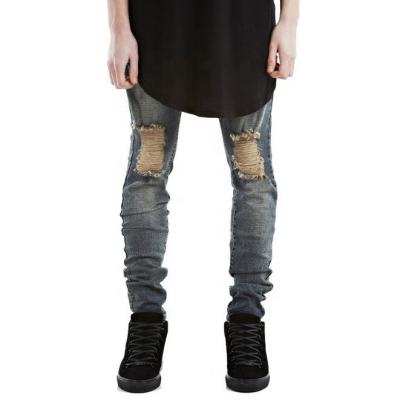 China Fashion Breathable Design Slim Fit Washed Distress Biker Mens Jeans for sale