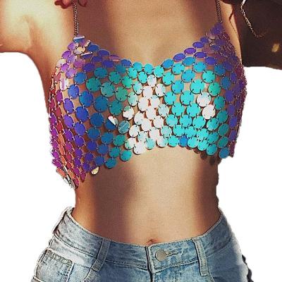 China Sexy 2022 BOHEMIA Summer Lingerie Party Paillette Beach Chain Camisole Party Jewelry For Women for sale