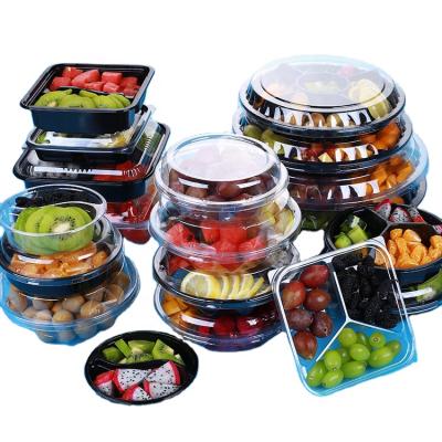 China Disposable Plastic Strawberry Fruit Liner Clamshell Folding Disposable Packing Cartons Plastic Tray for sale