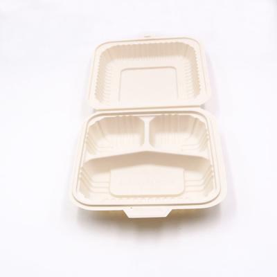 China BPA Free Disposable Cornstarch Food Packing Box Plastic Lunch Take Out Food Containers for sale