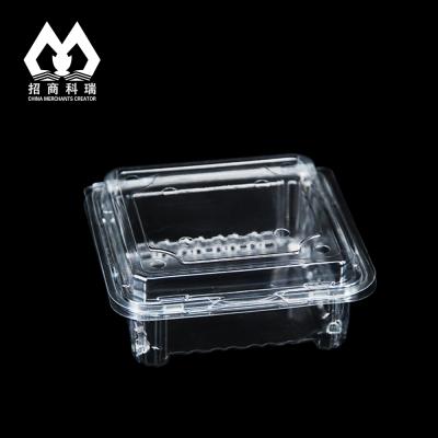 China Transparent Food Clam Shell Plastic Packaging Box For Strawberry With Air Hole for sale