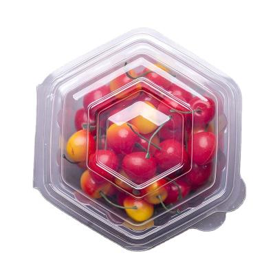 China Competitive price disposable chinese factory direct plastic hexagon container for fruit salad for sale