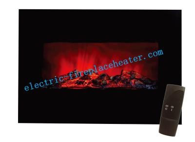 China Luxury Decorative Wall Mounted Electric Fireplace Heater With Tempering Glass for sale