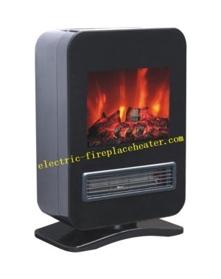 China Black Log Flame Effect Floor Standing Electric Fireplace For Household for sale