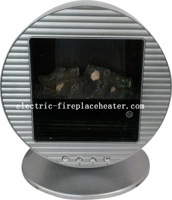 China Energy Efficient Silver Freestanding Portable Electric Fireplace 1KW / 2KW For Living Room for sale