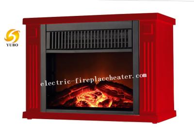 China Custom Made Red Mini Square Indoor Electric Fireplace With  Light for sale