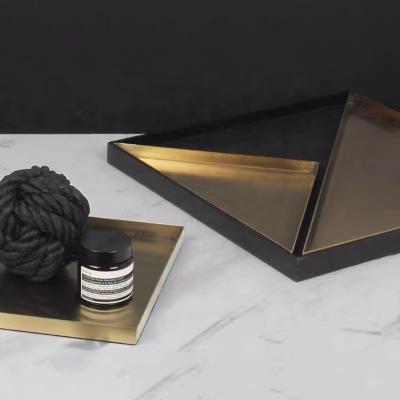 China Luxury luxury black and gold metal storage table top for home decor for sale