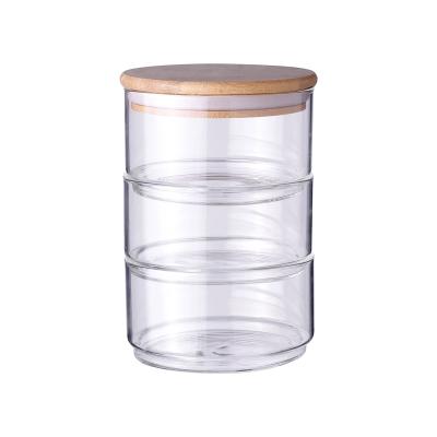 China Heatable Airtight Spice Jars / Glass Food Jar / Kitchen Storage Stackable Glass Jars for sale