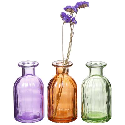 China Transitional Customized Home Decorate Stained Blue Glass Vase For Flower for sale