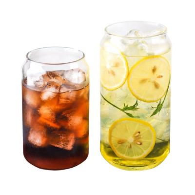 China Customized Glass Cup Stocked Juice Beer Cup Custom Logo Nordic Creative Cola Tin Fruit Drinking Glass for sale