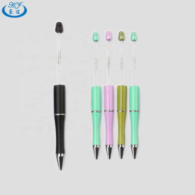 China Colorful Fantasy Colorful Beadable Pen DIY Twist Mechanism Plastic Ball Pen for sale