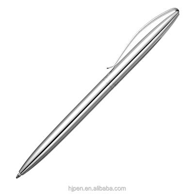 China Office & School Pen Haojun Stationery Supplies Office Supplies Customized Logo Silver Luster Metal Twist Slim Edge Ballpoint Pen for sale