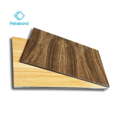 China Modern Wood Texture 4mm Fireproof Aluminum Composite Panels for sale