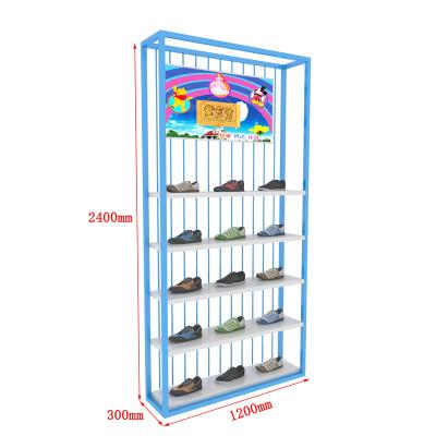 China Single sided wrought iron display standshoe display rack shelveschildren shoe shelfshoe store shelfshoe shelf for sale