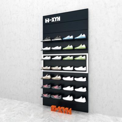 China China Manufacture Single Sided Professional Metal Display Shoe Racks For Store for sale