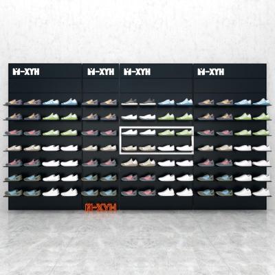 China Single Sided Professional Manufacturer Shelf Commercial Shoe Display Rack Rack for sale