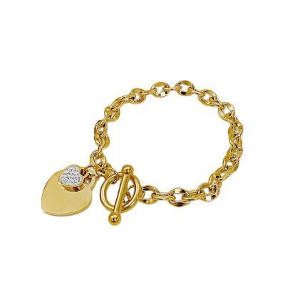 China Cute Wholesale Fashion Heart Shape Stainless Steel Bracelet Ornaments for Girls, Women Holiday Birthday Gifts for sale