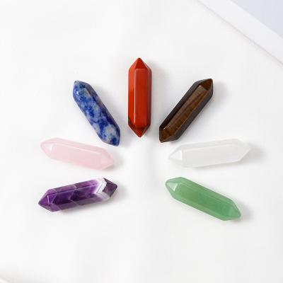 China Fashion new Hot sale 7 Pieces 6 Faced Mini Polished Natural Crystal Wands Gemstone.use for DIY jewelry for sale