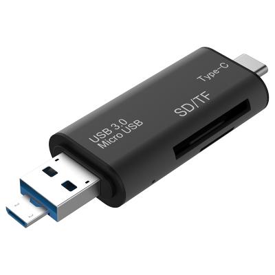 China Best Support SD/TF Card Price Aluminum 3 in 1 USB3.0 TYPE-C HUB Adapter with Support SD Card and TF Card Reader For Mobile Phone for sale