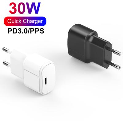 China Cell Phone PD 30W Super Charging USB-C Wall Charger Single Left Type C Adapter PD Fast Wall Charger For Mobile Phone For iPad for sale