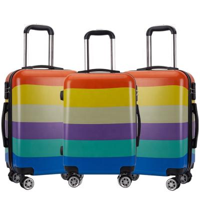 China New And Popular Design Full PC Luggage Custom Printing Suitcase Set With Soft Trolley Box Handle Travel Bag for sale