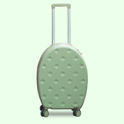 China Round Shape Luggage With Strap White Airplane Zipper Suitcase Business Trolley Luggage Travel Trolley Case Carryon for sale