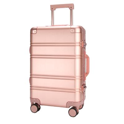 China Hot Sale Pink Vintage Design Suitcase 20 Bottom Travel 24 Inch Frame Aluminum Suitcases Carry On Luggage Sets; for sale