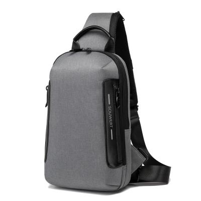 China 2021 Wholesale High Quality Shoulder Bag Men Waterproof Black Messenger Bag Sports Chest Sling Small Bag With USB Charging Casual for sale