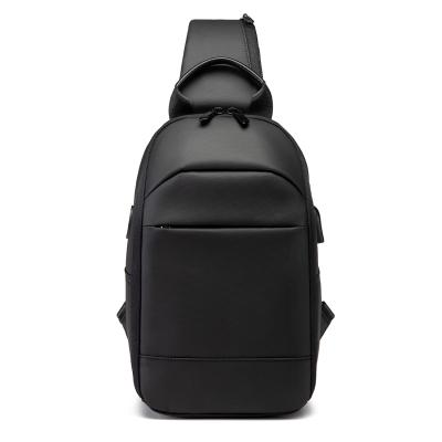 China High Quality Fashion Shoulder Black Trunk Sling Bag Men Waterproof Usb Filling Backpack for sale