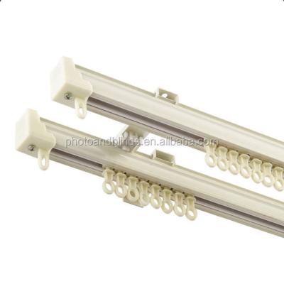 China Contemporary Double Curtain Track PVC Window Top Loading Rail for sale