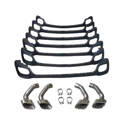 China X6 Square Style Stainless Steel Rear Diffuser With Tail Pipe For BMW X6 F-16 For X6 for sale