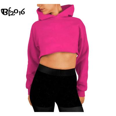 China 2020 Winter Autumn Women Sweatshirt Cropped Pullover Streetwear Kpop Hoody Anti-Shrink Casual Ladies Clothes Black Hoodies Custom Size for sale