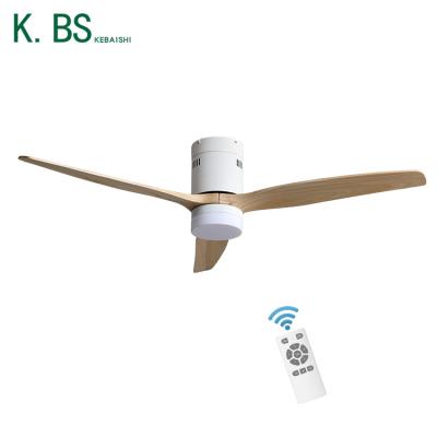 China 52 Inch Modern Wood Mountain Air Blades Outdoor Remote Control Indoor Decorative Ceiling Fan With Led Lights for sale