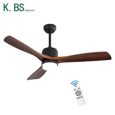 China 52 Inch Modern Indoor Ceiling Fan 3 Blade Led Lamp With Remote Control for sale