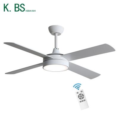 China With Light Living Room Decoration Lighting 52inch 4 Blade Led Bedroom AC Remote Control Ceiling Fan With Light for sale