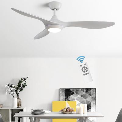 China Modern Simple Energy Saving ABS 52Inch 3 Blades Iron Baby Room Indoor Led Ceiling Fan Smart Light for sale