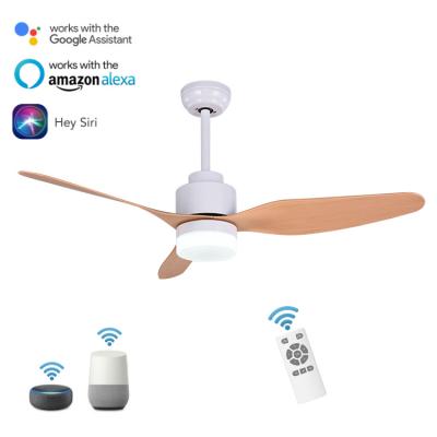 China Modern Simple Wifi Decorative Hot Sale AC Motor Smart Remote Control Switch Electric Led Ceiling Fan Light for sale