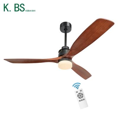 China Best Quality Modern 60 Inch Dc Modern Decorative Ceiling Fan 30w Motor Natural Wood Blades With Light for sale