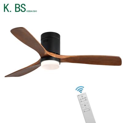 China Modern Energy Saving Natural Wood Motor Blades Hotel Decorative Ceiling Fans With Led Lights for sale