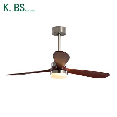 China Modern Smart Restaurant 220v Solid Wood DC Bldc 56Inch Remote Ceiling Fan With Led Light for sale