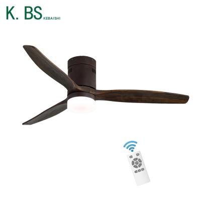 China Hot Sale Modern 65W 52 Inch Blade Vintage Bldc Decorative Solid Wood Ceiling Fan Control Panel With Light for sale