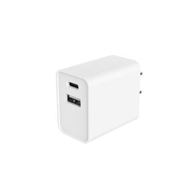 China Type-C Dual Ports Portable Wall Charger 20w Charger Mobile Phone Wholesale Fast Usb Adapter for sale