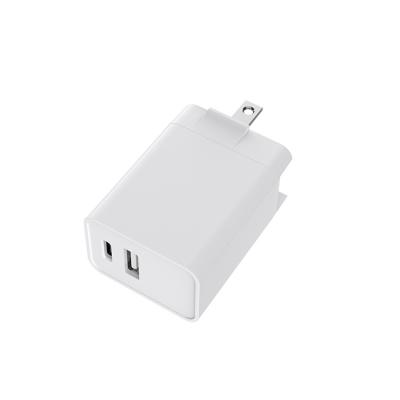 China Type-c Portable Mobile Phone 5v/3a 9v/2.22a 12v/1.67a Mobile Phone Chargers 2 Ports Wall PD Adapter Usb Charger for sale