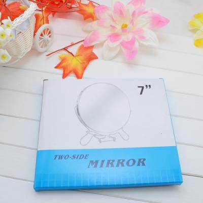 China Desktop Mirror Professional Makeup Holding Round Cosmetic Metal Shaving Mirror for sale