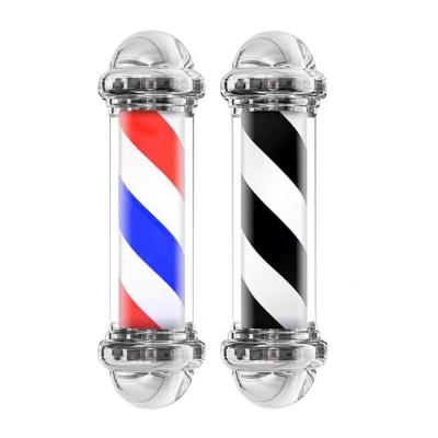 China Barber Shop Blue White Red Outdoor Barber Salon Pole Waterproof Rotating Led Barber Shop Sign Light for sale